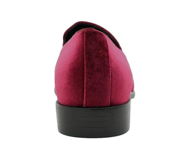 Amali Aller Men's Velvet Slippers Burgundy Velvet - Image 5