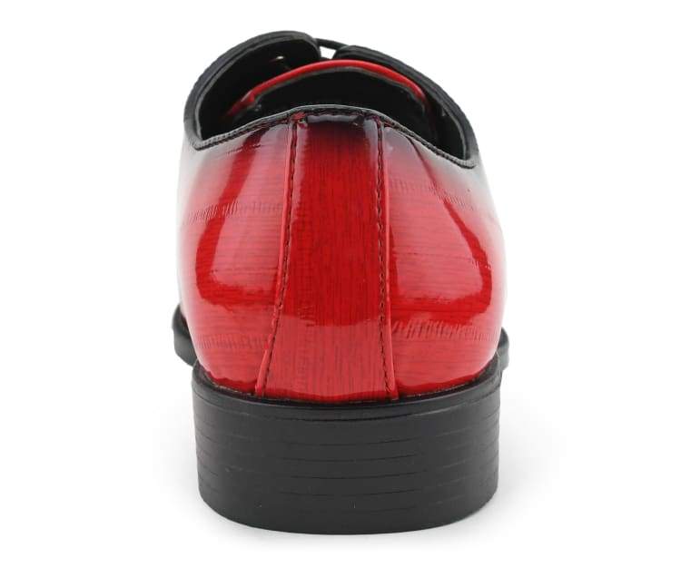 Bolano Brayden Red Exotic Eel Skin Oxfords For Men - Image 5
