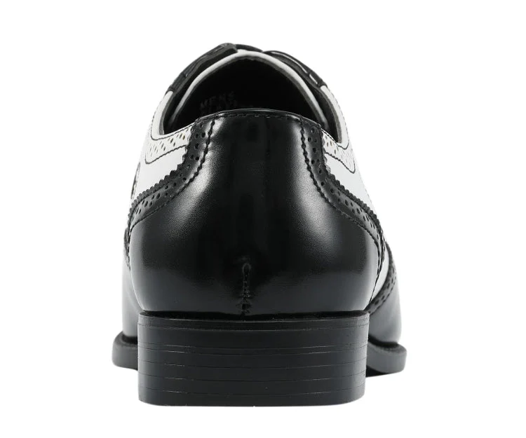 Bolano Elwyn Men’s Black & White Leather Derby Shoes – Classic Two-Tone Craft with Clean Modern Dress Style - Image 6
