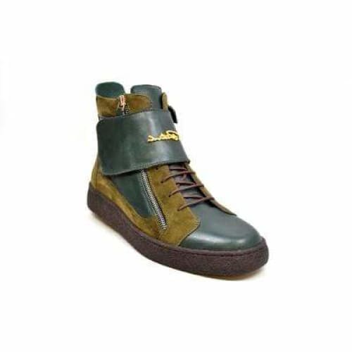 British Walkers Empire Men’s Green Leather Crepe-Sole High-Top Boots – Handcrafted Blend of Modern Style and Classic British Craft - Image 3