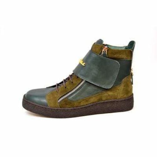British Walkers Empire Men’s Green Leather Crepe-Sole High-Top Boots – Handcrafted Blend of Modern Style and Classic British Craft - Image 5