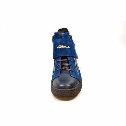 British Walkers Empire Men’s Navy Blue Leather Crepe-Sole High-Top Boots – Handcrafted Classic with Modern British Edge - Image 5