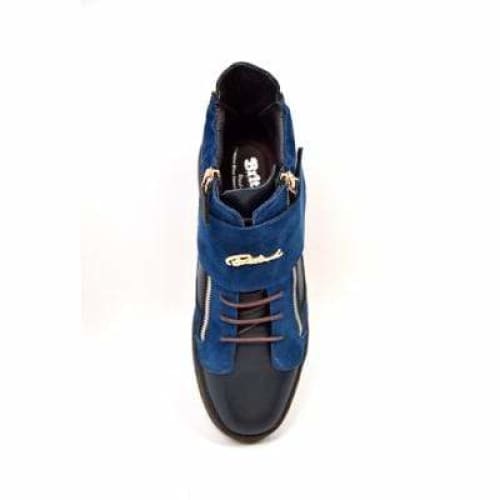 British Walkers Empire Men’s Navy Blue Leather Crepe-Sole High-Top Boots – Handcrafted Classic with Modern British Edge - Image 8