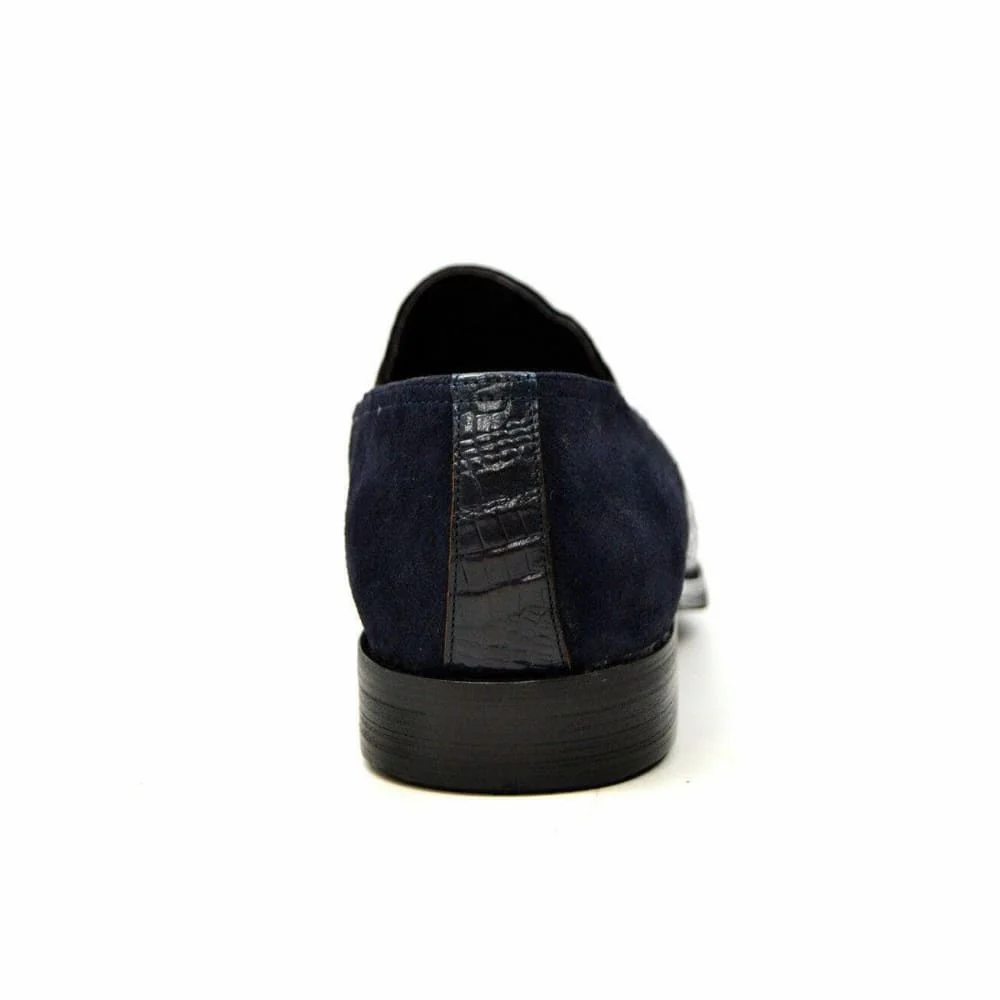 British Walkers Men's Shiraz Navy Blue Leather Loafers - Image 5