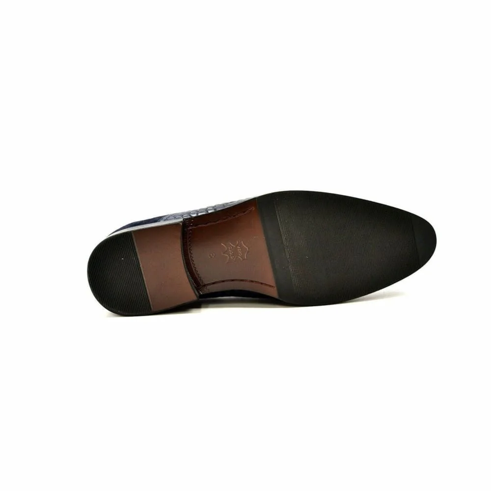 British Walkers Men's Shiraz Navy Blue Leather Loafers - Image 8