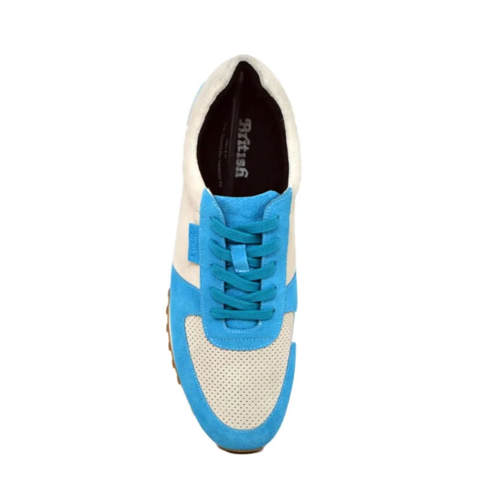 British Walkers Surrey Men's Blue & Beige Suede Low Top Sneakers – Handcrafted Retro Luxury with Modern Comfort - Image 5