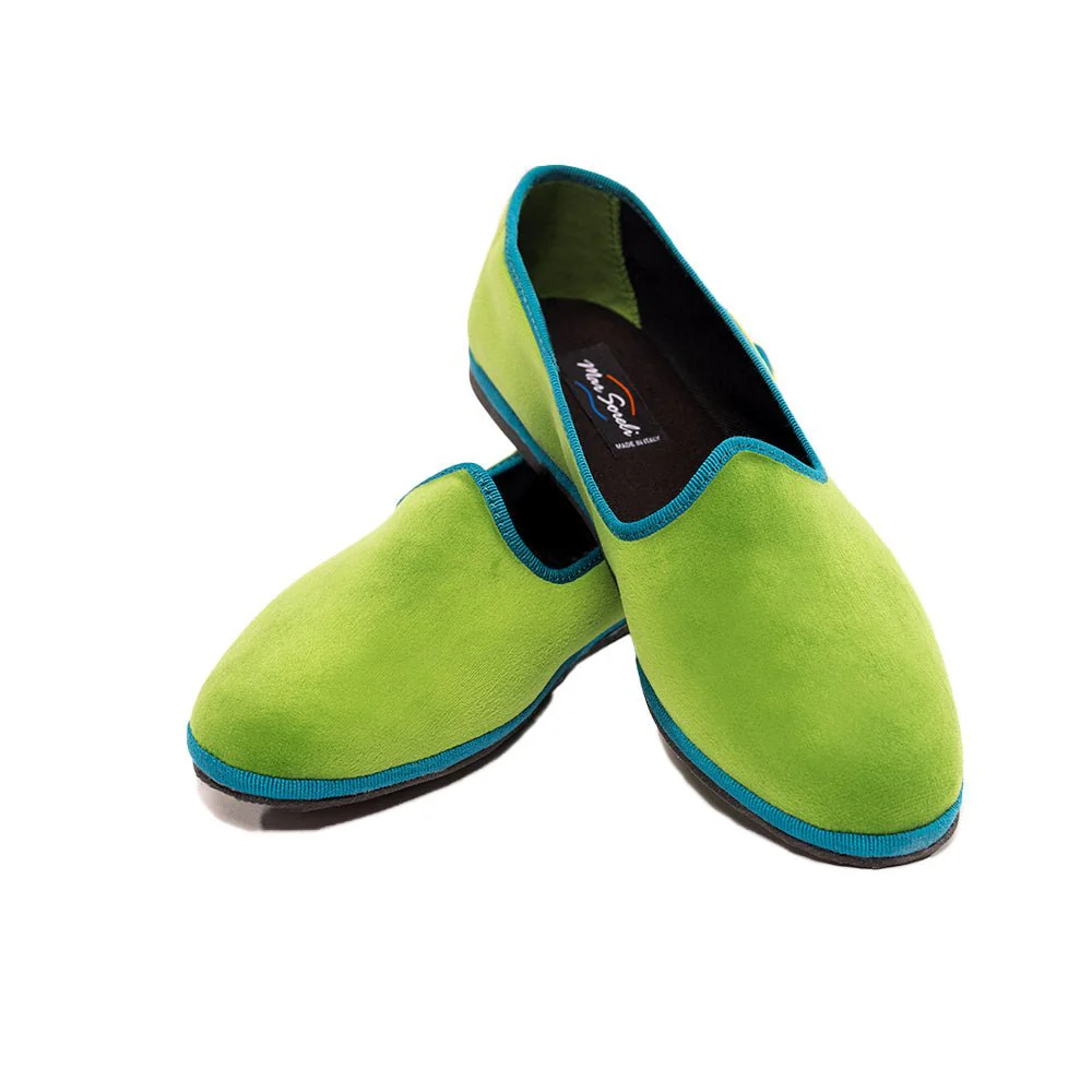 Mar Soreli Friulane Two Tone Acid Green Petrol Womens Flats - Image 5