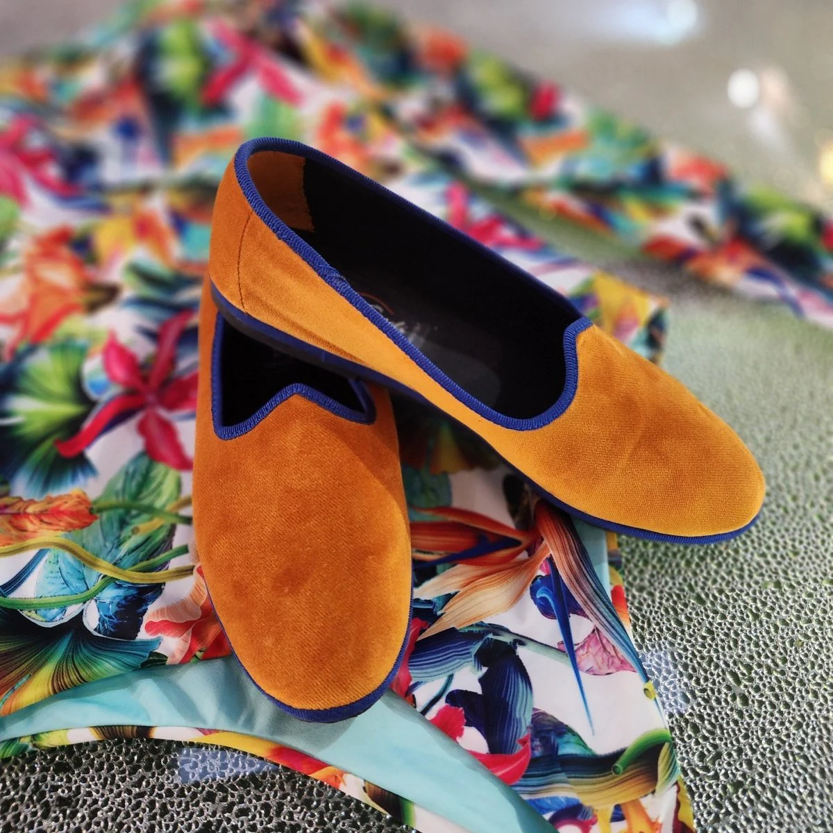 Mar Soreli Friulane Womens Orange Bluette Bicolor Flat - Image 7